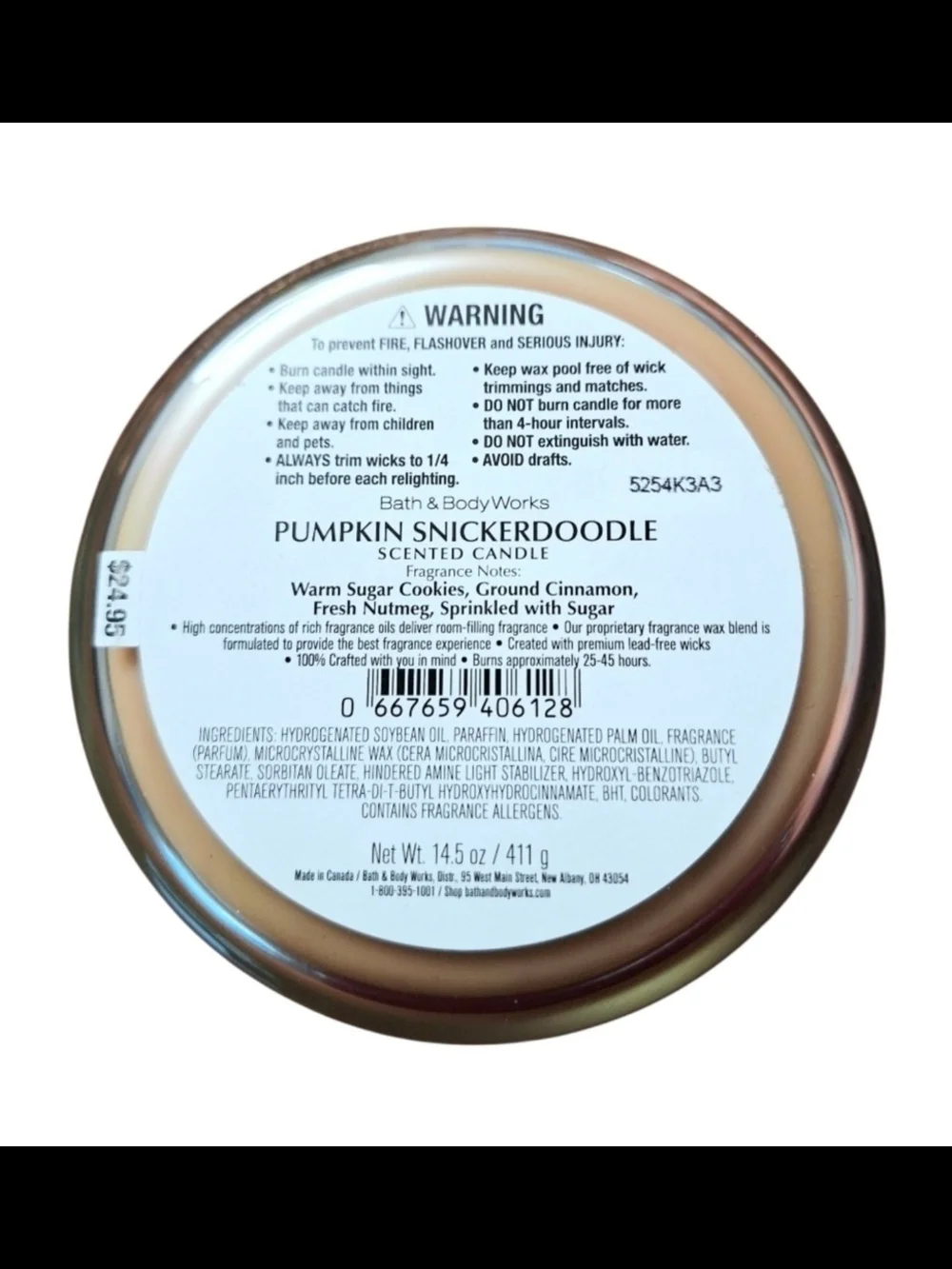 Bath & Body Works Pumpkin Snickerdoodle Fragrance Candle